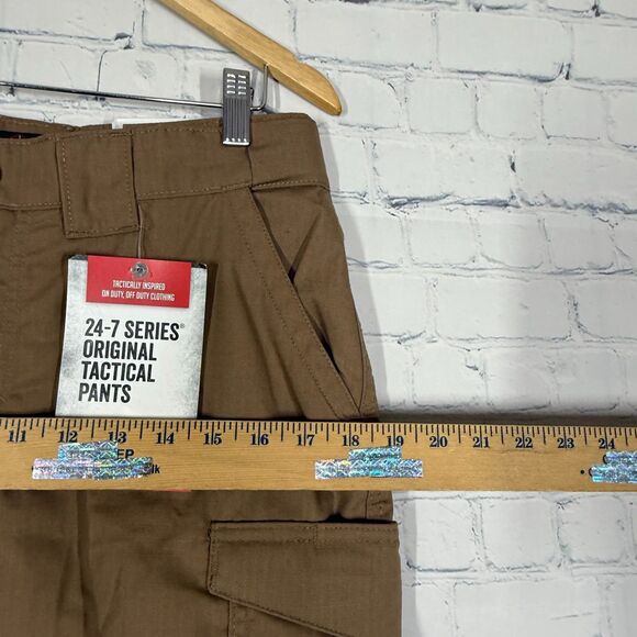 TrueSpec 24-7 Khaki Tactical Pants Women Size 8 X 32 Ripstop Cargo Pockets - Picture 12 of 15